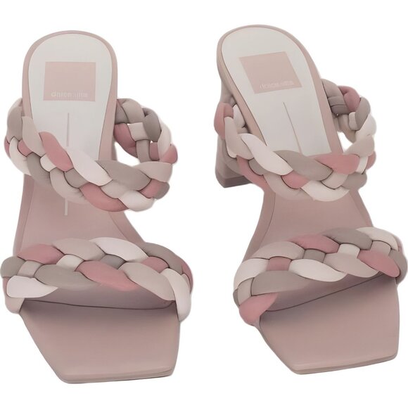 Dolce Vita Pink Rose Multi Braided Heels Size 7M Fast Shipping - Picture 5 of 6
